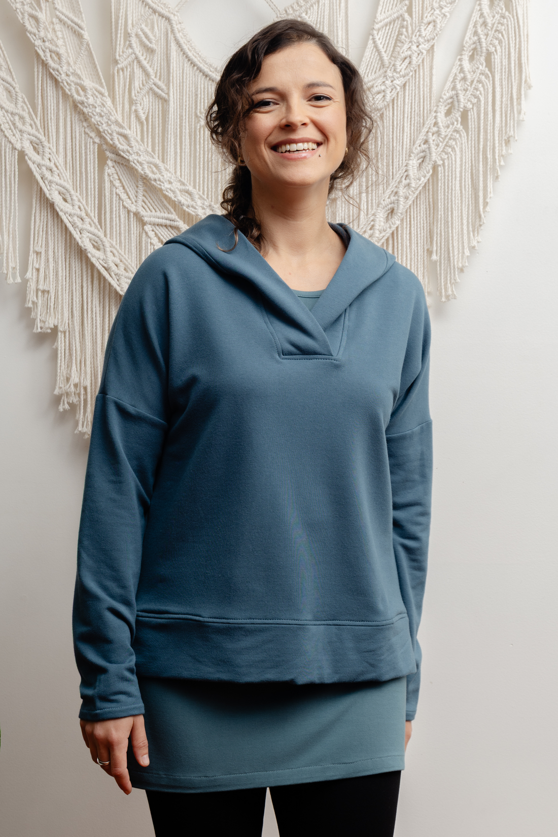 Chandail moelleux à capuchon - aurore