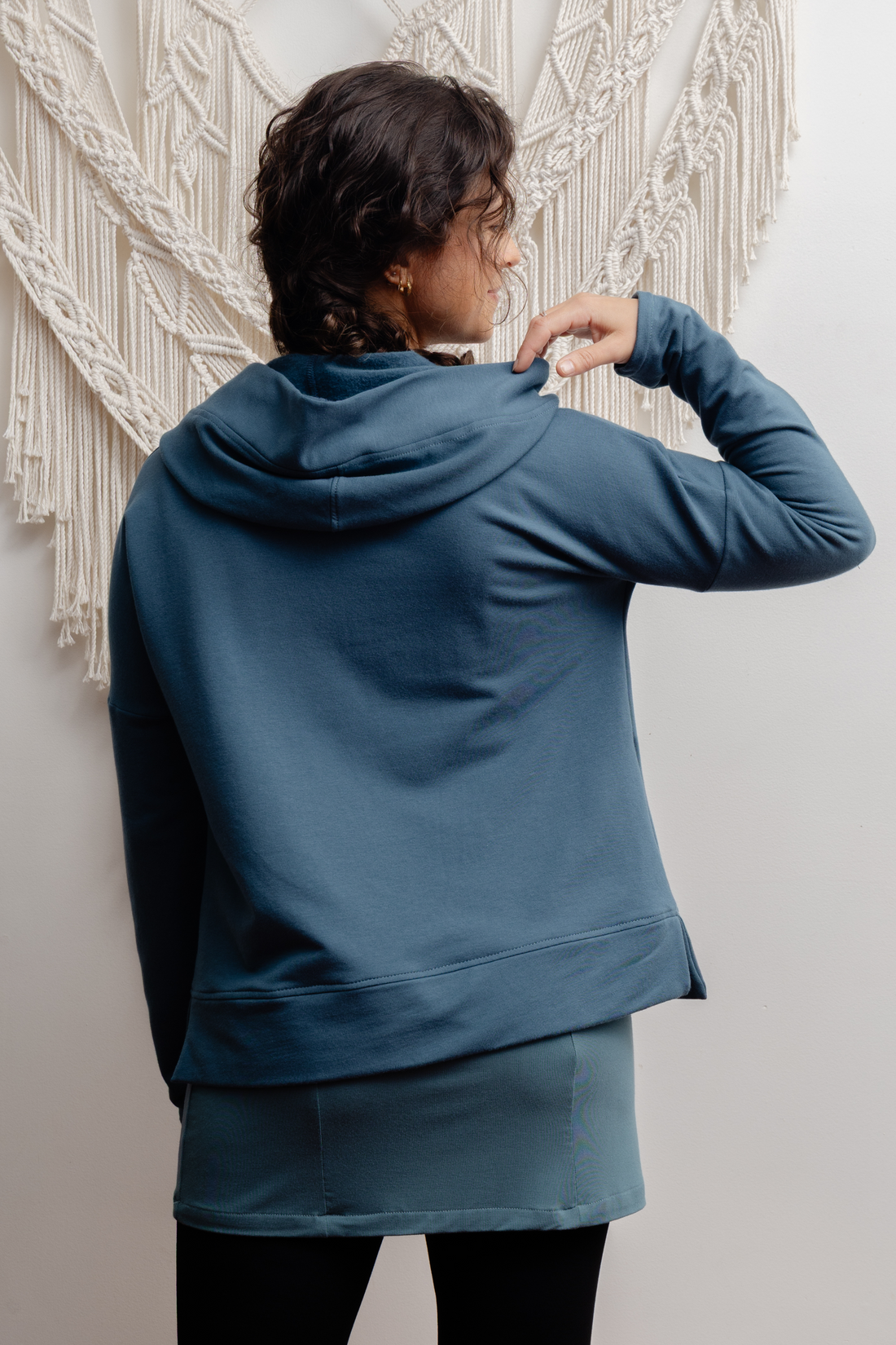 Chandail moelleux à capuchon - aurore