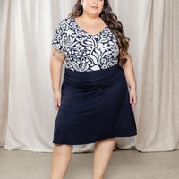 Jupe-short évasée - marine