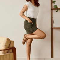 Jupe-short avec poche - romarin