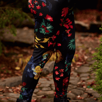 Legging à motifs fleuris, fait au Québec, Canada.