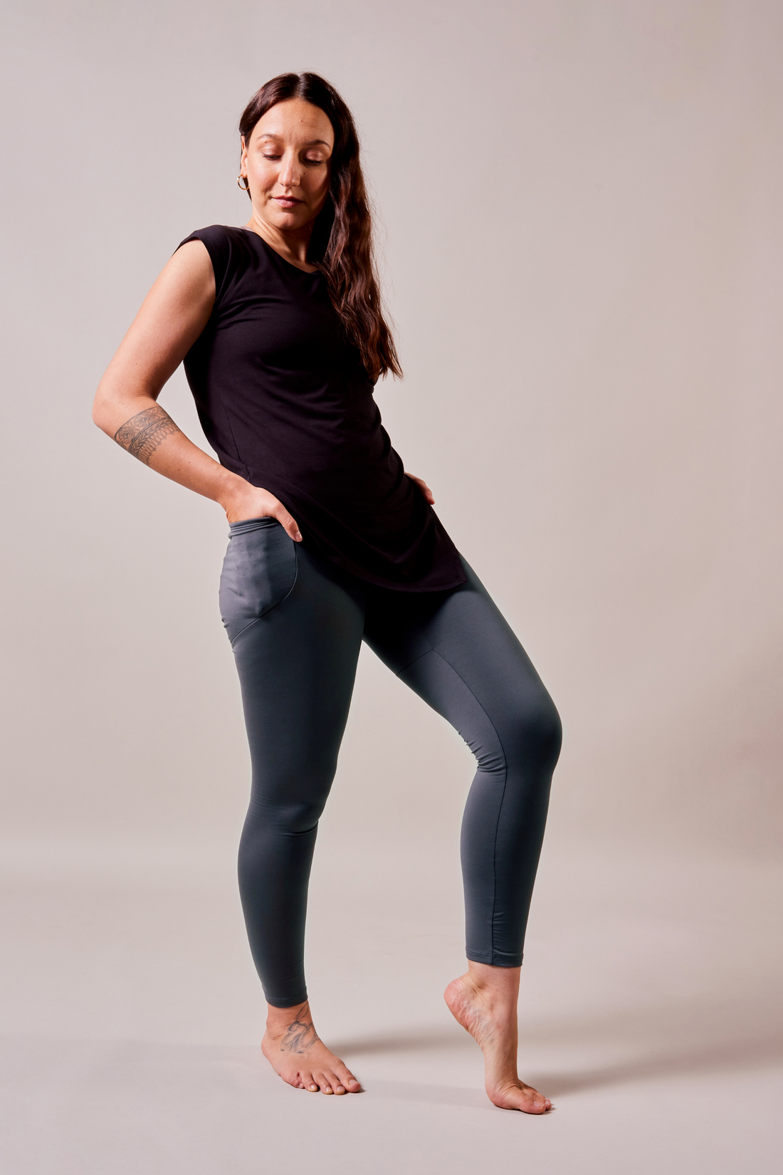 Legging effet polar - ardoise