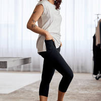 Legging naturel - longueur capri - noir