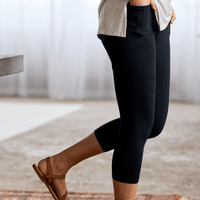 Legging naturel - longueur capri - noir