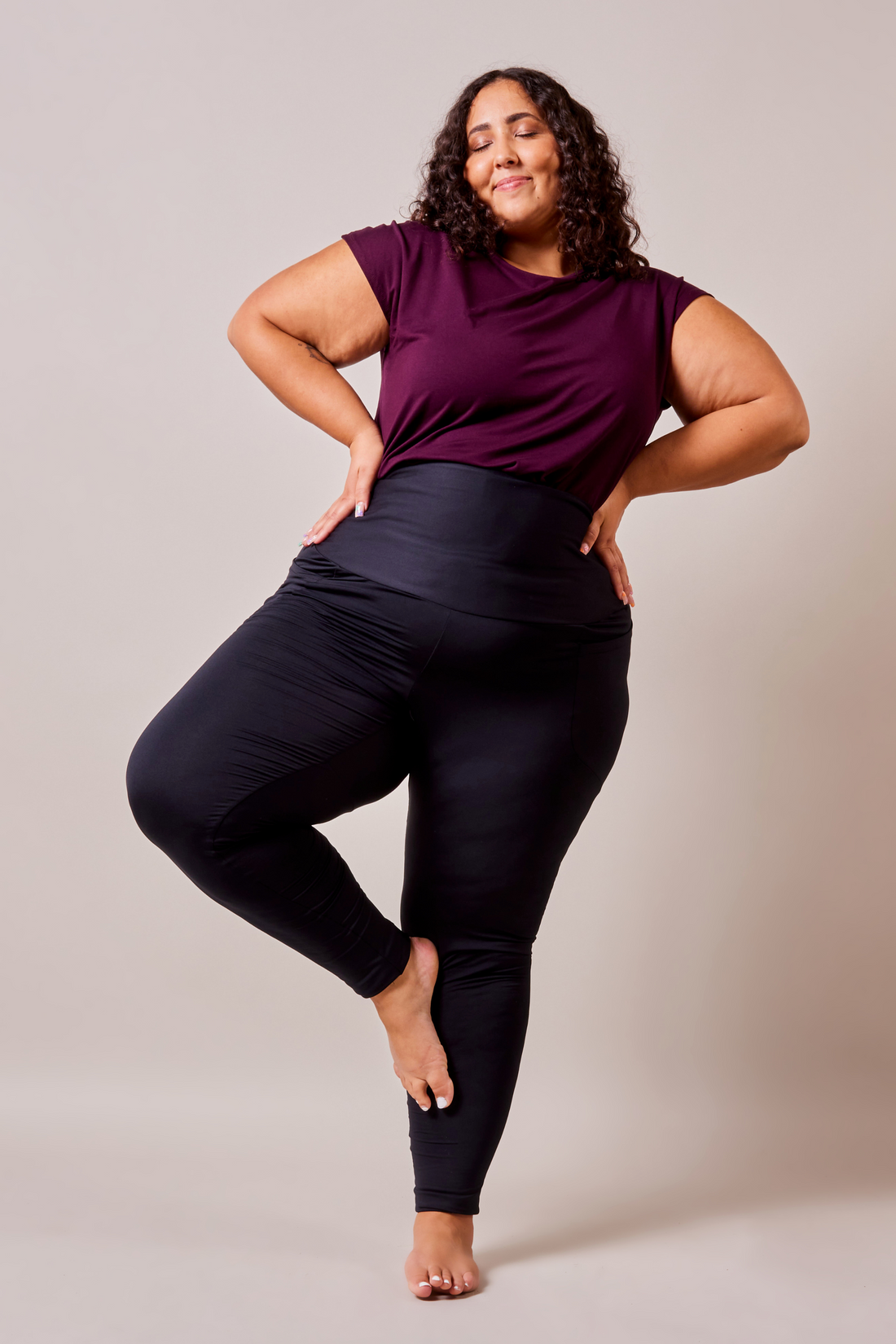 Legging effet polar - noir