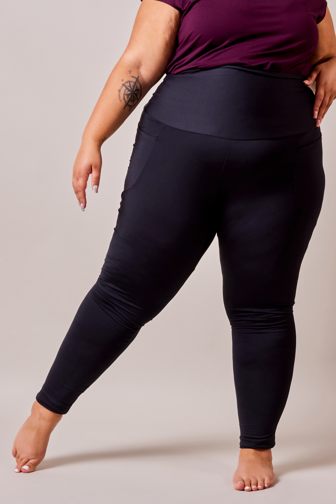 Legging effet polar - noir
