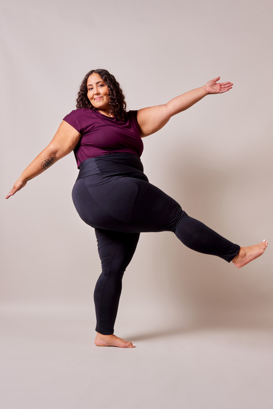 Legging effet polar - noir