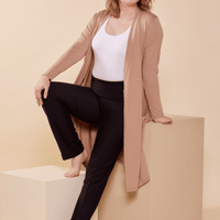 Pantalon effet denim jambe droite avec poches forêt noire