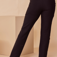 Pantalon effet denim jambe droite avec poches forêt noire