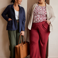 Pantalon large à plis creux - carmin