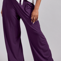pantalon large à plis creux améthyste