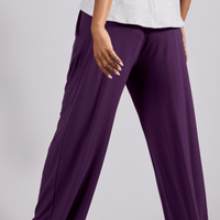pantalon large à plis creux améthyste