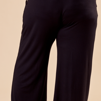 Pantalon large à plis creux - noir