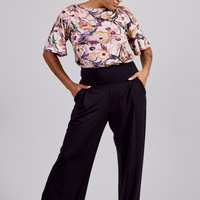 Pantalon large à plis creux - noir