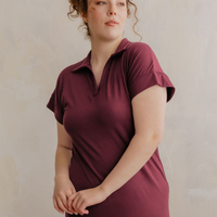 Robe polo midi - amarante