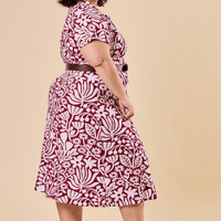 Robe midi à col chemise - camélia