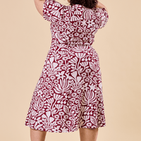 Robe midi à col chemise - camélia
