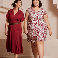 Robe midi à col chemise - carmin