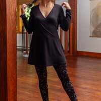 Tunique bohème manches longues - noir