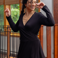 Tunique bohème manches longues - noir