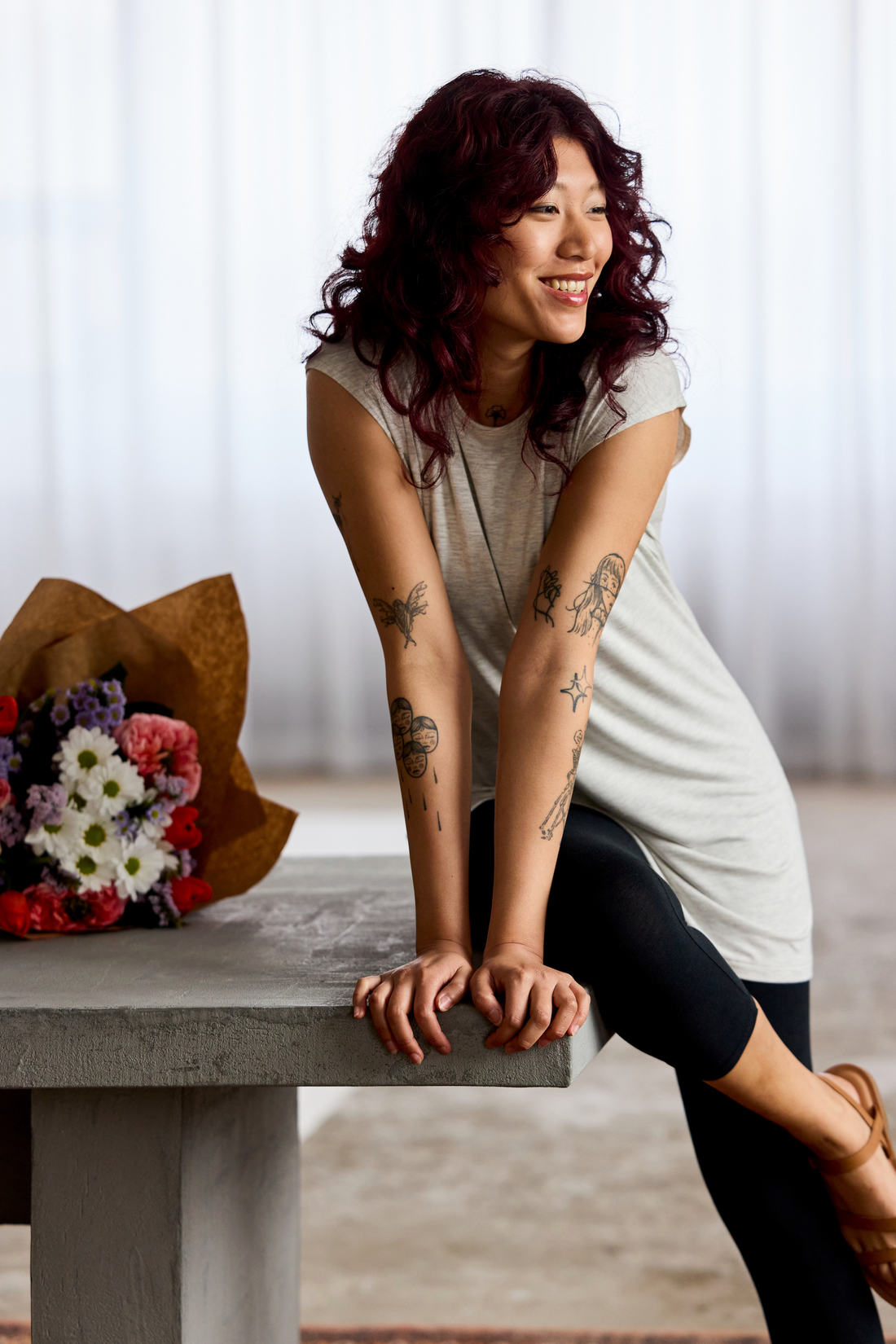 Tunique à fente - brume