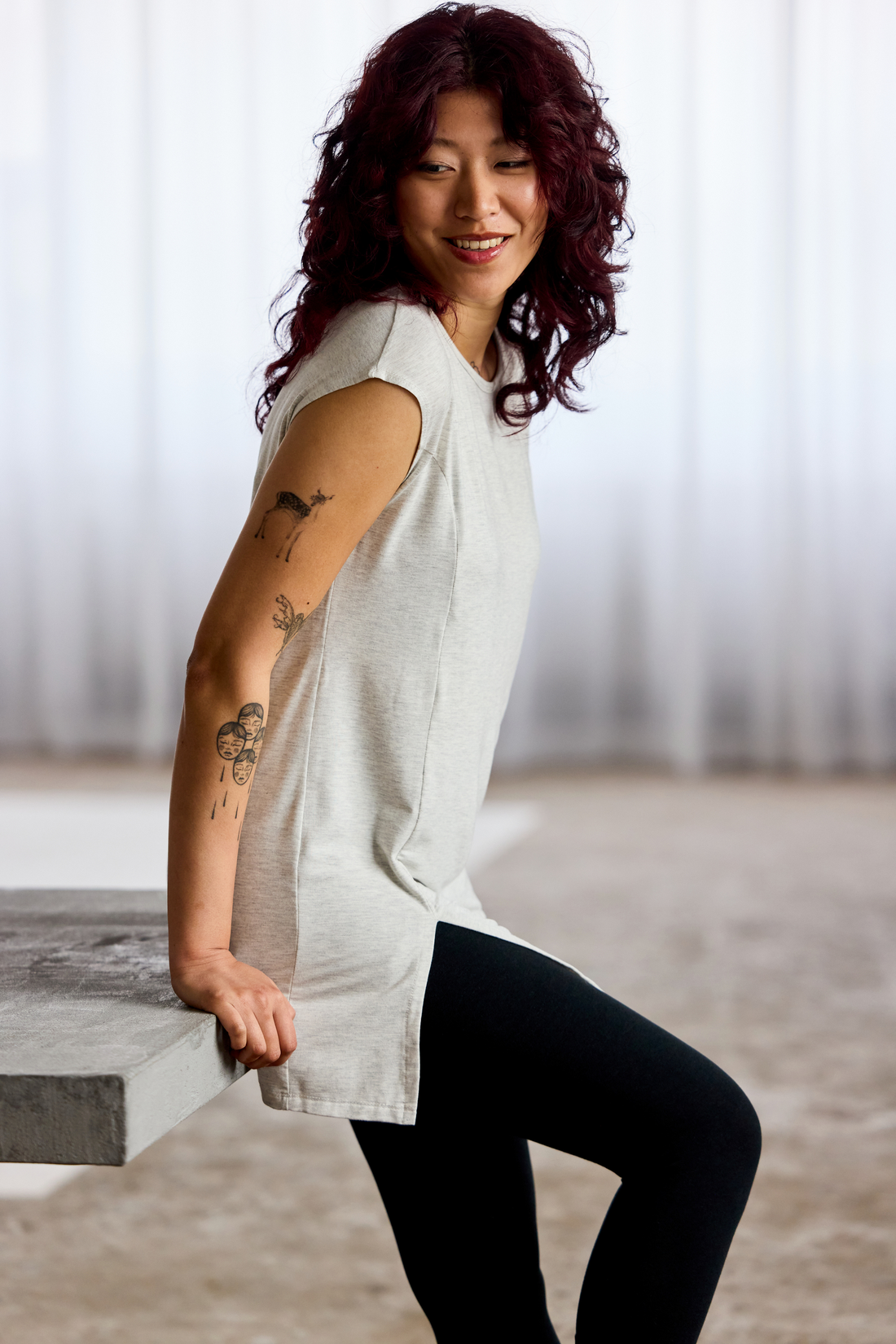 Tunique à fente - brume