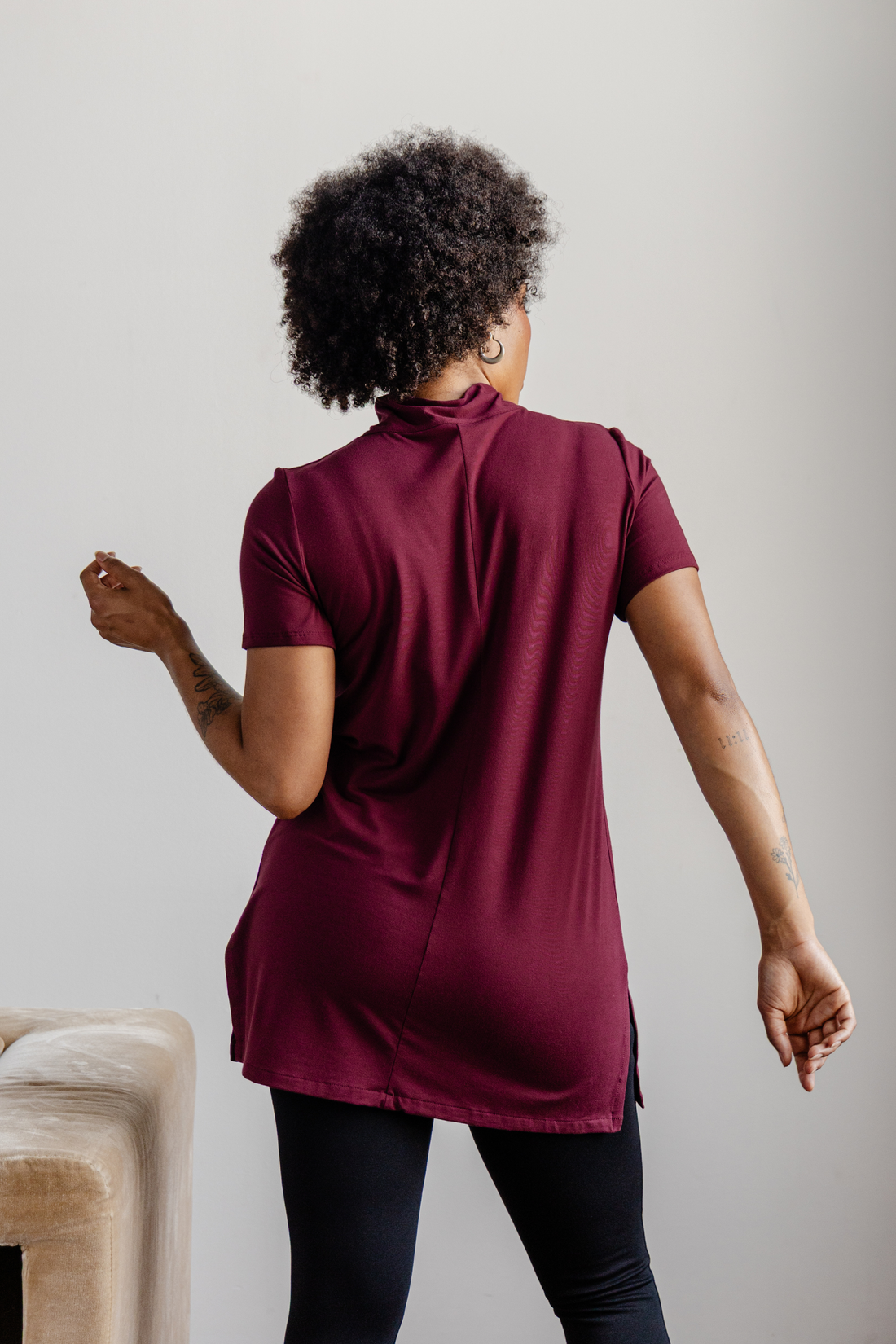 Tunique lavallière - amarante