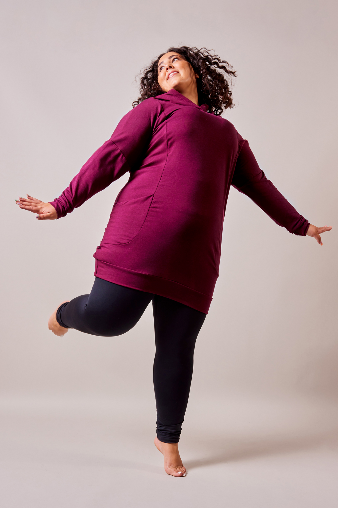 Tunique à capuchon - grenat