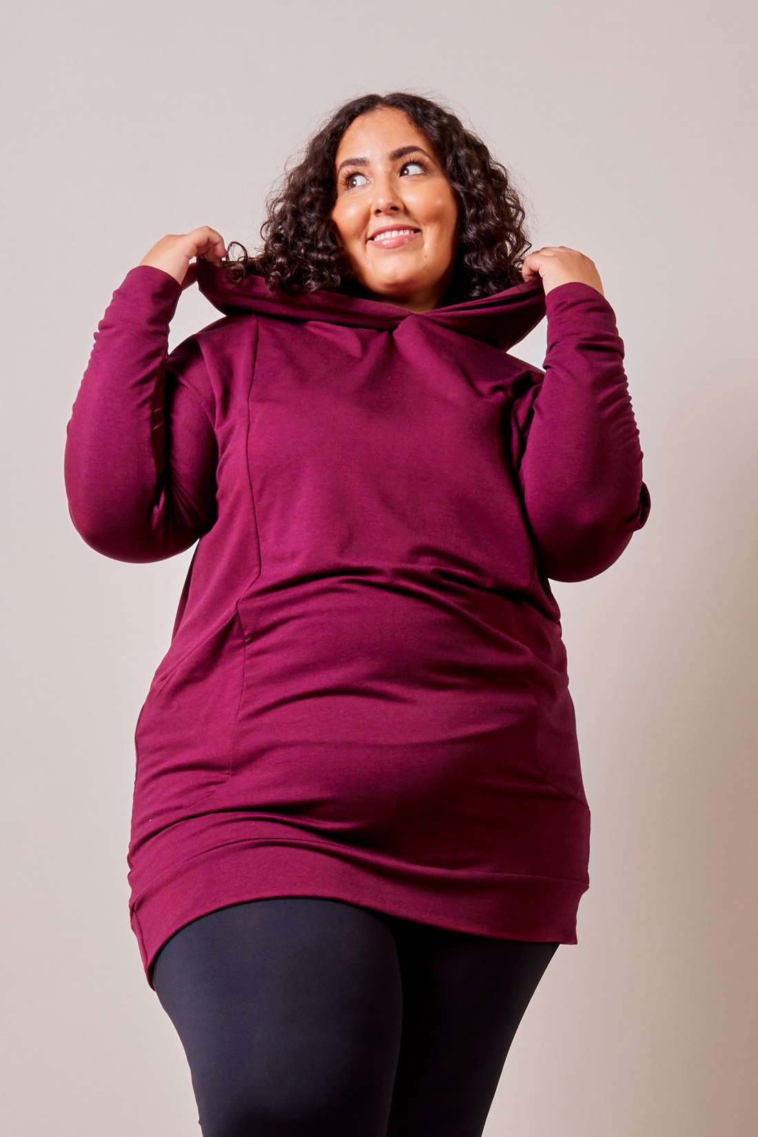 Tunique à capuchon - grenat