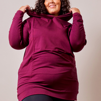 Tunique à capuchon - grenat