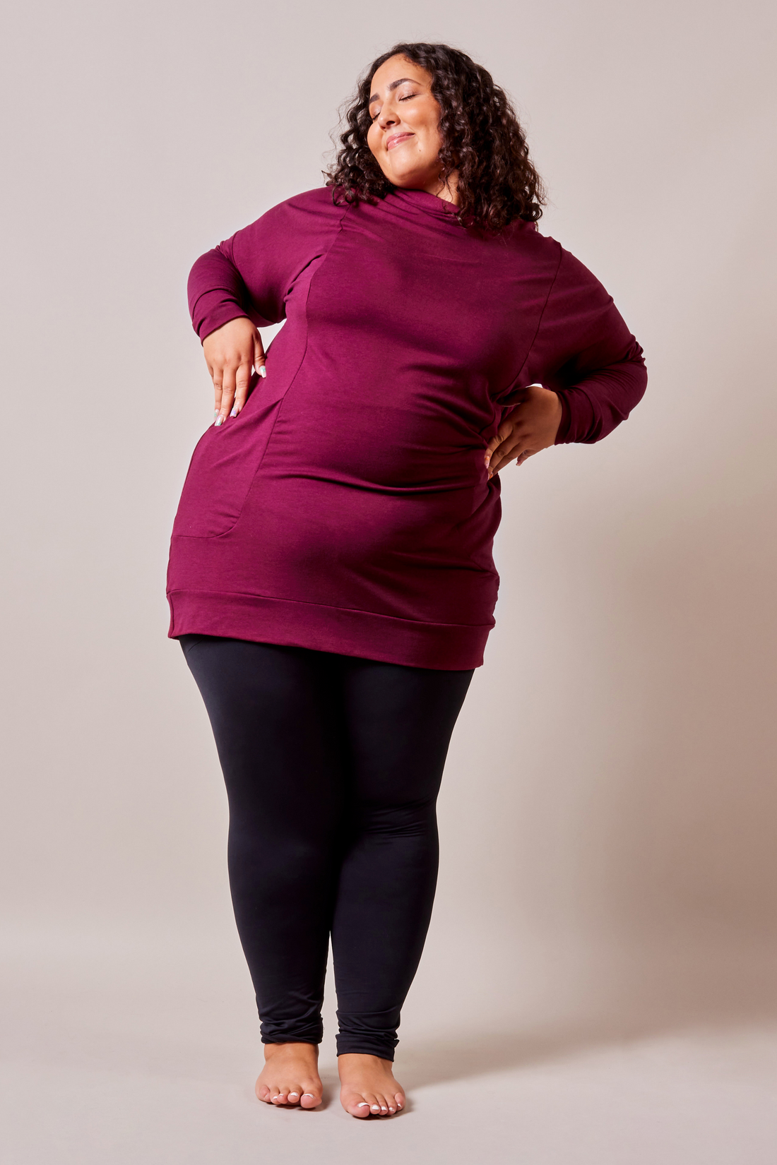 Tunique à capuchon - grenat