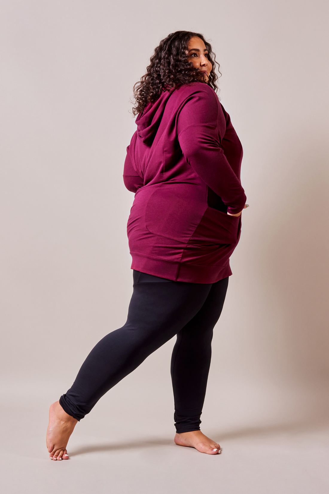 Tunique à capuchon - grenat