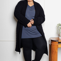 Veste réconfortante maille torsadée - noir