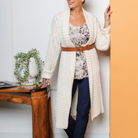 Veste réconfortante maille torsadée - crème