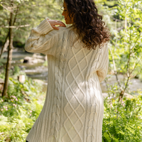 Veste réconfortante maille torsadée - crème