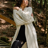 Veste réconfortante maille torsadée - crème