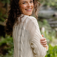 PRÉCOMMANDE - Veste réconfortante maille torsadée - crème