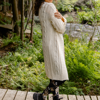 Veste réconfortante maille torsadée - crème