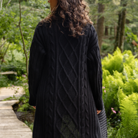 Veste réconfortante maille torsadée - noir