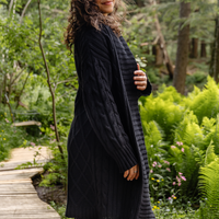 Veste réconfortante maille torsadée - noir