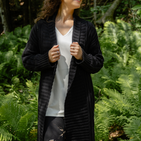 Veste réconfortante maille torsadée - noir