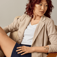 Veston effet lin - sable