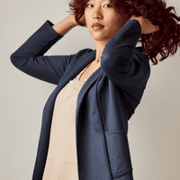 Veston effet lin - minuit