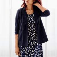 Veston effet lin - minuit