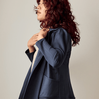 Veston effet lin - minuit