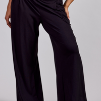 Pantalon large à plis creux - noir