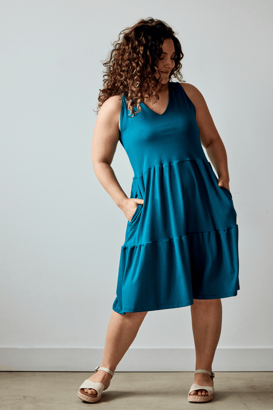 Robe à fronces - azur