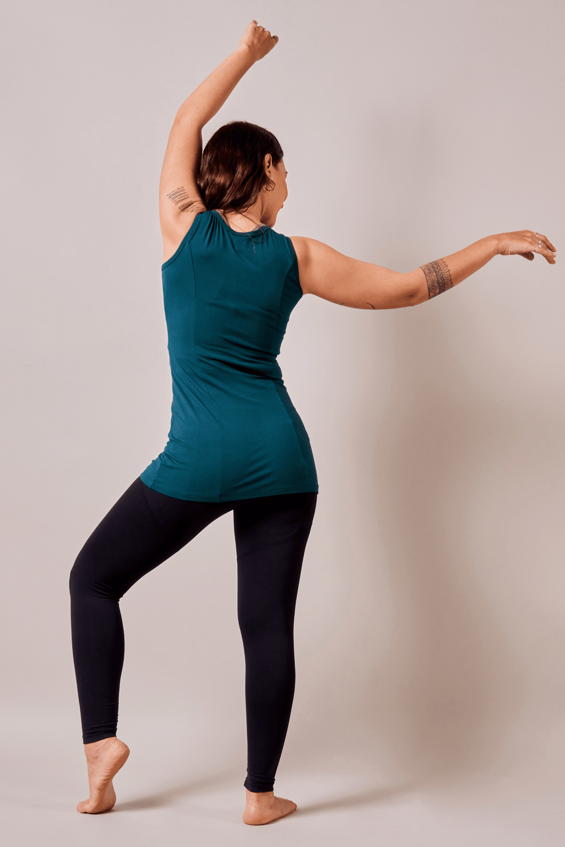 Camisole longue yoga - émeraude