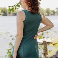 Camisole longue côtelée modal - émeraude