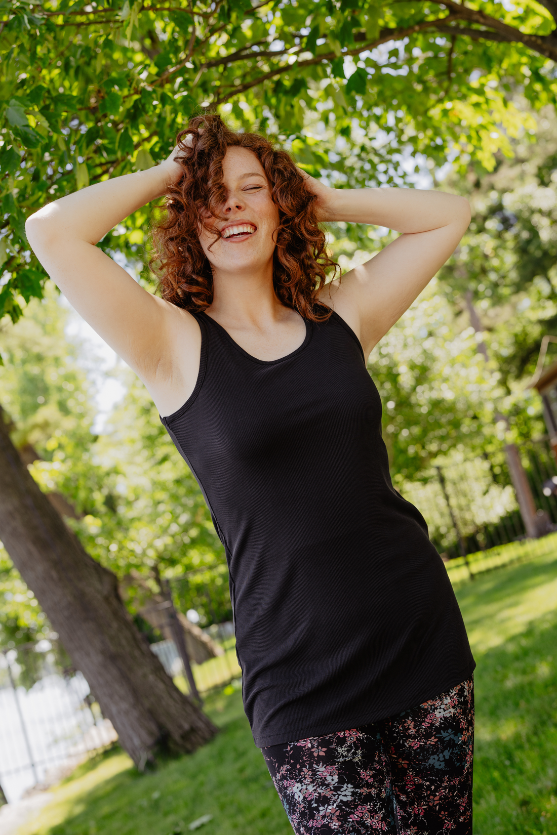 Camisole longue côtelée modal - noir